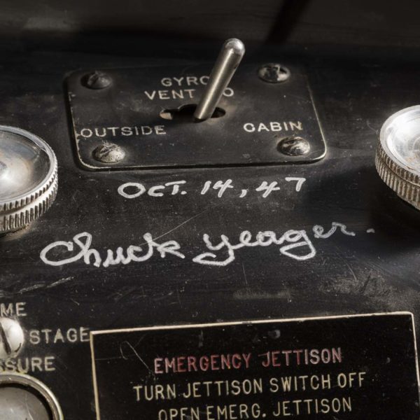 Chuck Yaeger signature in the X-1 cockpit