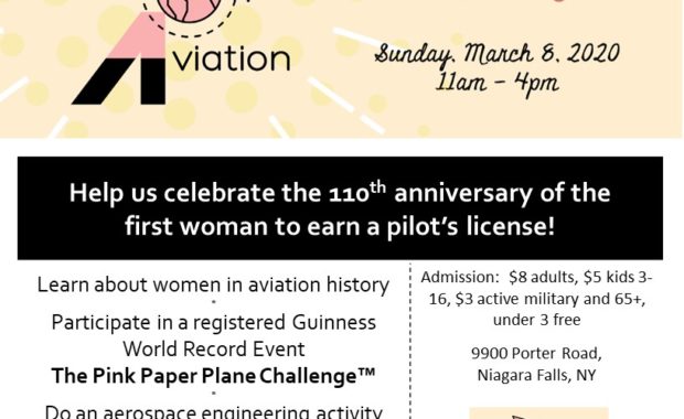Women of Aviation at the Niagara Aerospace Museum Saturday, March 8, 2020 flyer